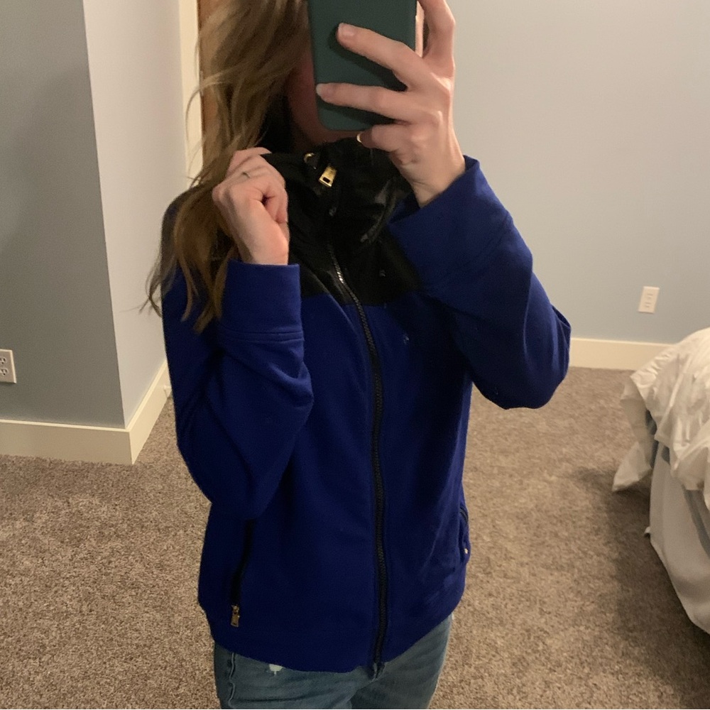 LRL- Lauren Active - Women's Blue Jacket with Gold Accents